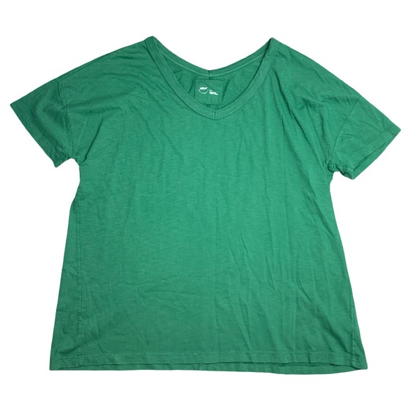 NWT Aerie Oversized V-Neck Boyfriend T-Shirt Size Large Green Dark Algae 3676 - Picture 4 of 12
